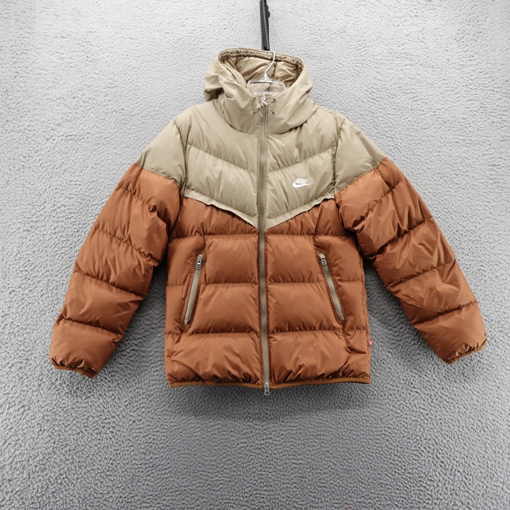 Nike Windrunner Primaloft StormFit Puffer Jacket Hooded Men Small Brown NEW $250